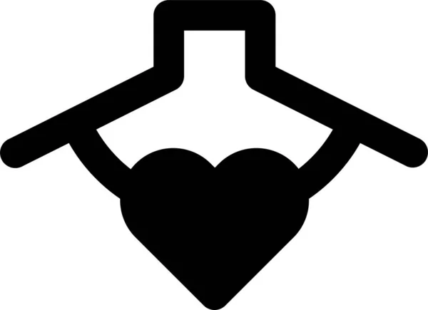 Икона Любви Сердца Ожерелье Твердом Стиле — стоковый вектор