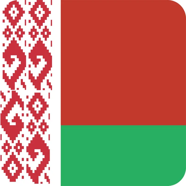 Belarus Kraj Bandera Ikona Płaskim Stylu — Wektor stockowy