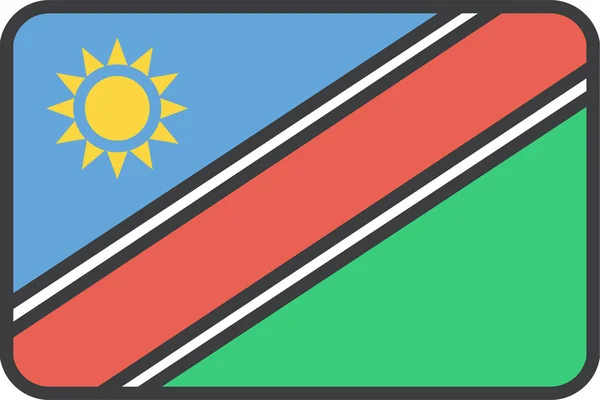 Ikone Der Afrikanischen Landesflagge Umrissstil — Stockvektor