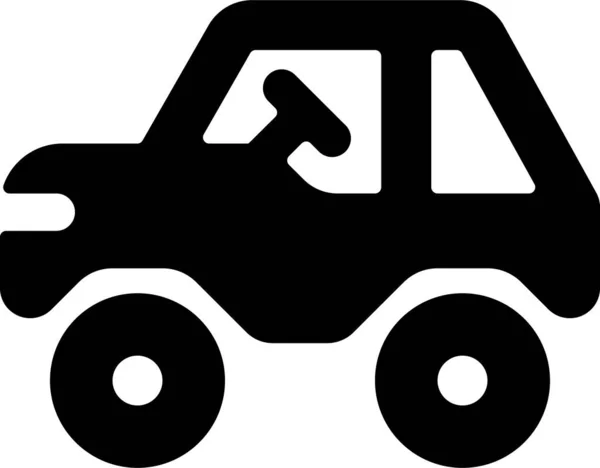 Transporte Aventura Coche Icono Estilo Sólido — Vector de stock