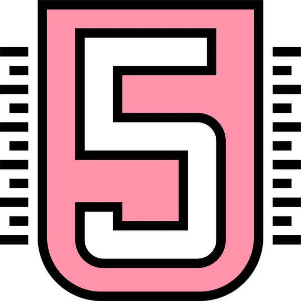 Five Number Numbers Icon — Stock Vector