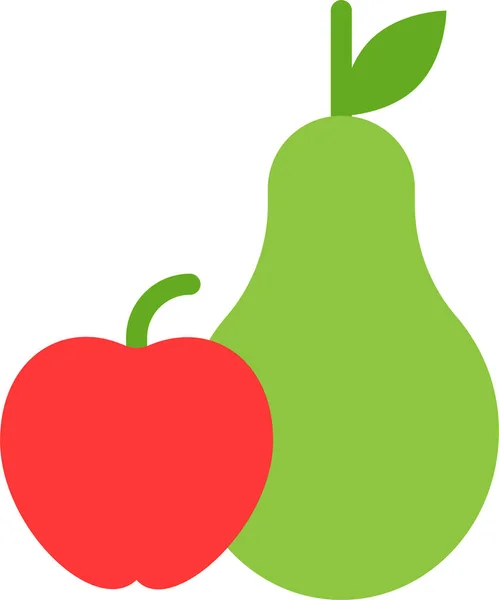 Appel Vallen Fruit Pictogram — Stockvector