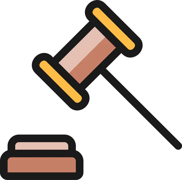 Legal Hammer Filledoutline Icon Filledoutline Style — Stock Vector