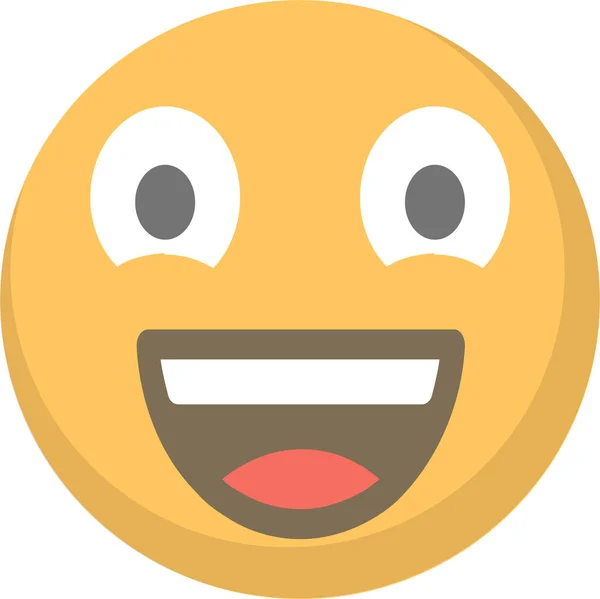 Cheer Emoji Opgewonden Pictogram Platte Stijl — Stockvector