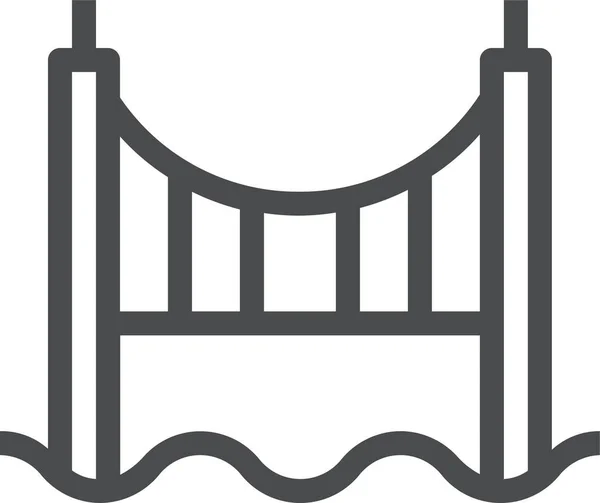 Ponte Dourado Portão San Francisco Ícone Estilo Esboço —  Vetores de Stock