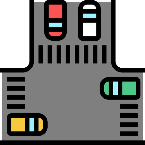 Kreuzung Autos Transport Ikone — Stockvektor