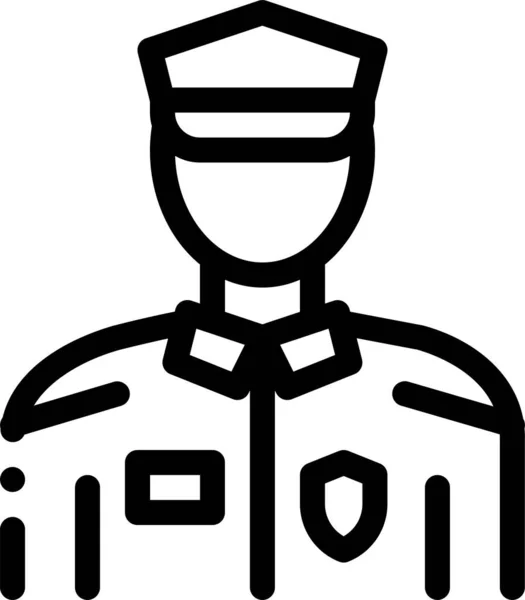 Polícia Policial Silhueta Ícone Estilo Esboço —  Vetores de Stock