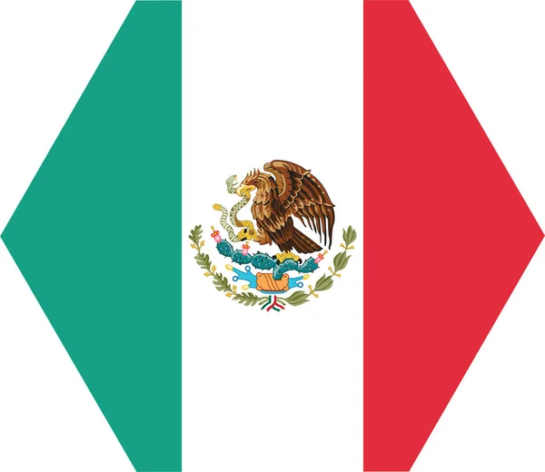 Bandera Del País Icono Mexicano Estilo Plano — Vector de stock