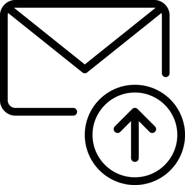Aktionspfeil Mail Symbol Umrissstil — Stockvektor