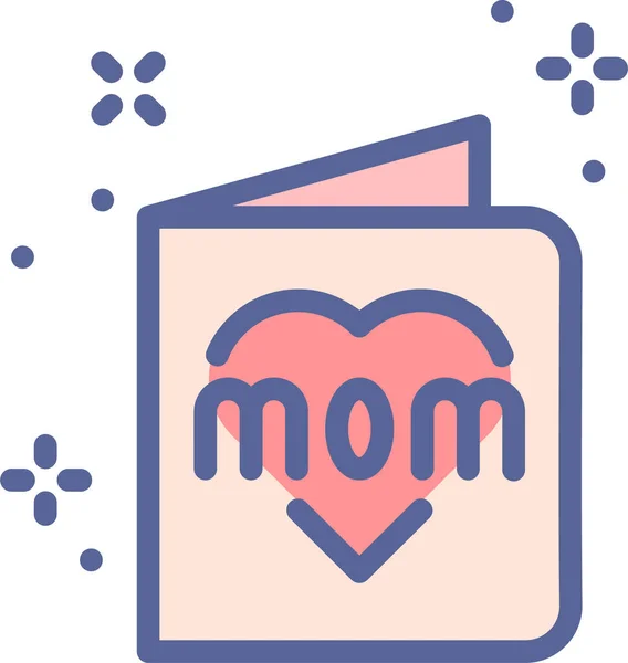 Cartão Ícone Saudação Dia Categoria Mothersfathersday — Vetor de Stock