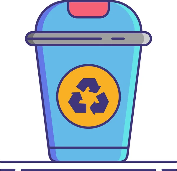 Prullenbak Recycling Pictogram — Stockvector