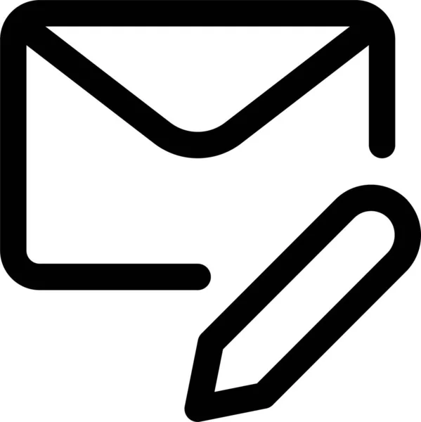 Email Action Modifier Icône Dans Style Contour — Image vectorielle