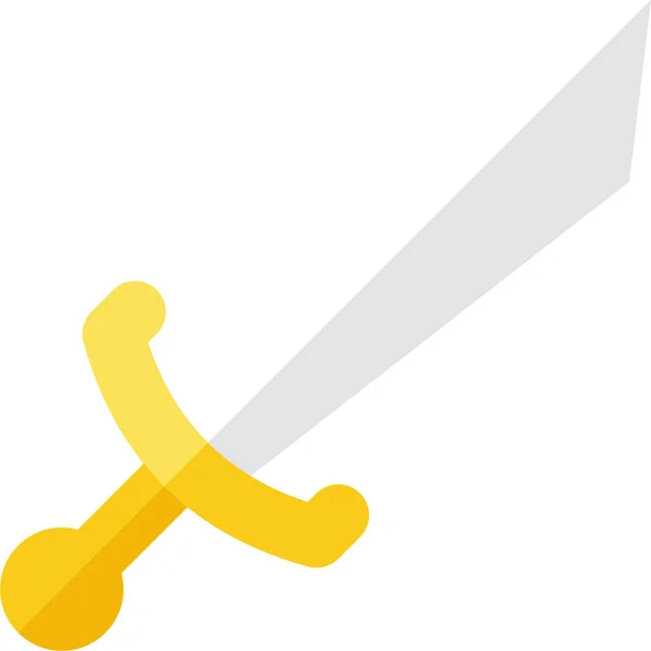 Schwert Flache Computerinternetsicherheits Ikone Flachen Stil — Stockvektor
