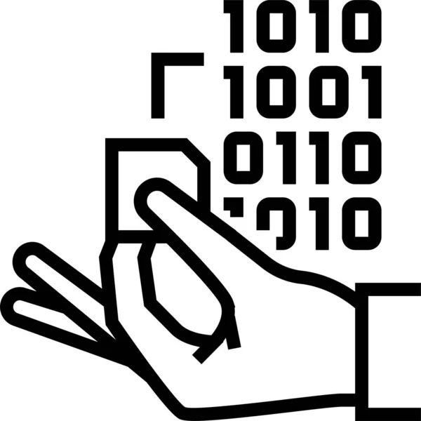 Ícone Chip Rfid Programação — Vetor de Stock