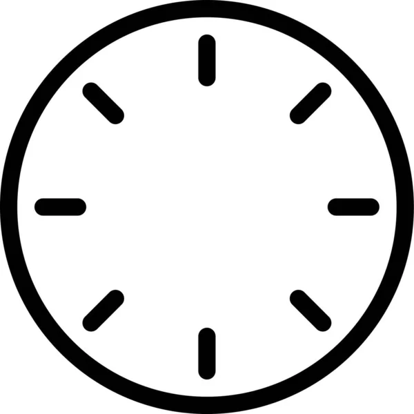 Horloge Heure Minuit Icône Dans Style Contour — Image vectorielle