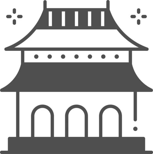 Beijing Porselein Oriëntatiepunt Icoon — Stockvector