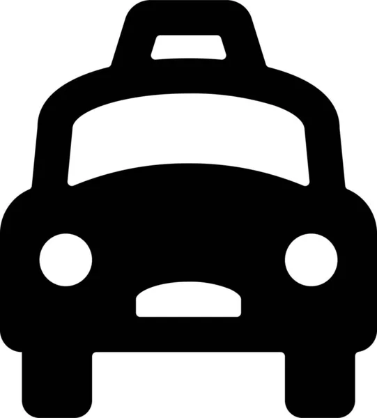 Black Cab Travel Icon Solid Style — Stock Vector