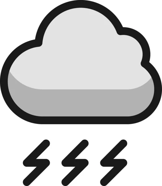 Иконка Грома Погодных Облаков Стиле Filledoutline — стоковый вектор