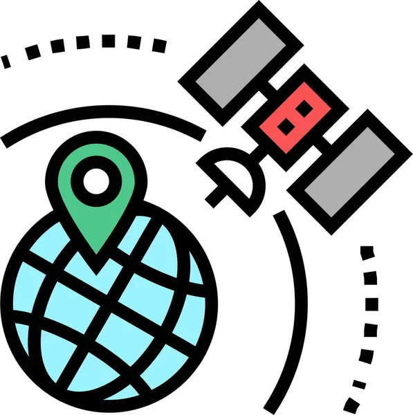 Satellite Earth Location Icon — Stock Vector