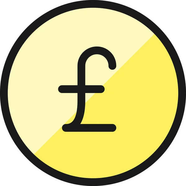 Währung Pfund Kreis Symbol Filedoutline Stil — Stockvektor