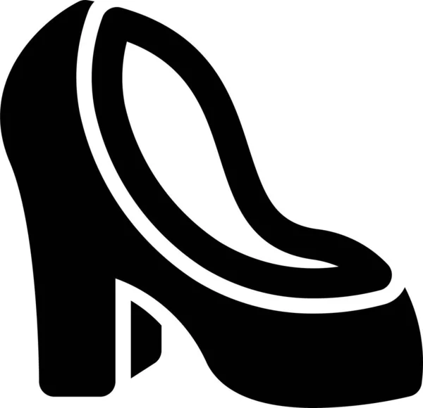 Kadın Ayakkabı Cazibe Simgesi Katı Stil — Stok Vektör