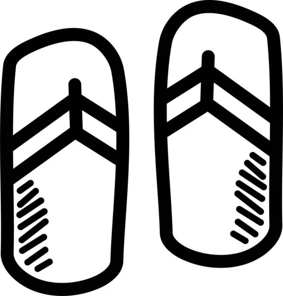 Flipflops Footwear Sandals Icon Handdrawn Style — Stock Vector
