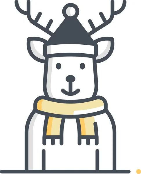 Venado Rienda Suelta Icono Navidad Categoría Navidad — Vector de stock