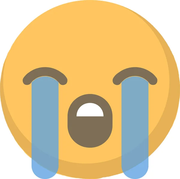 Chorar Chorando Emoji Ícone Estilo Plano —  Vetores de Stock