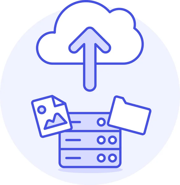 Cloud Computing Internet Ikone Stile Eines Filedoutline — Stockvektor