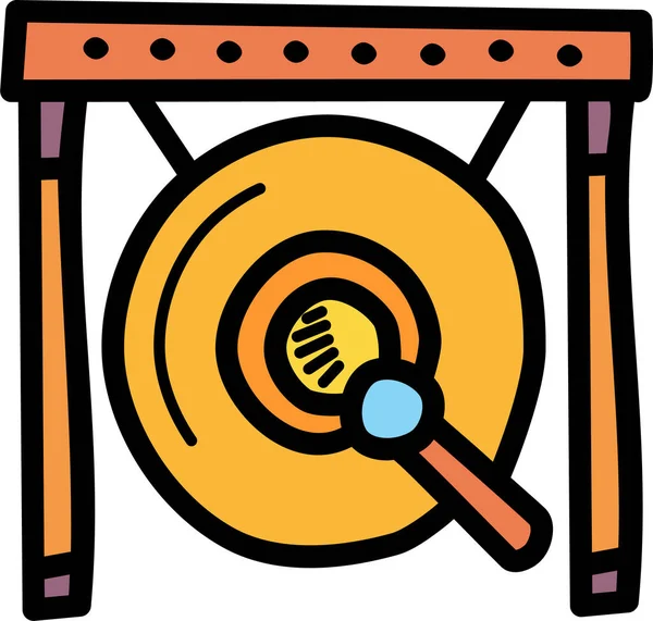 Icono Música Gong China Categoría Chinesenewyear — Vector de stock