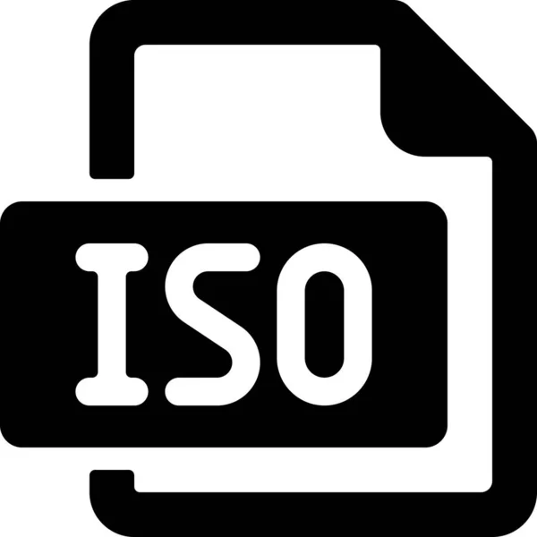 Fichier Iso Icône Disque Dans Style Solide — Image vectorielle