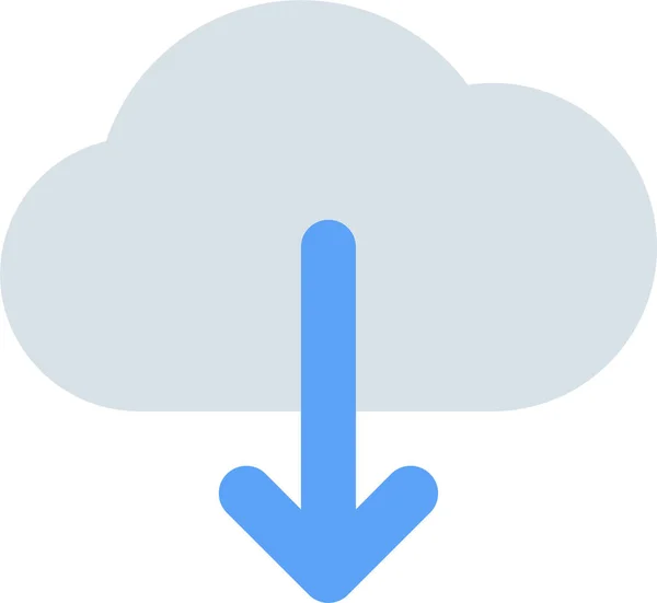 Cloud Data Download Icon Flat Style — Stock Vector