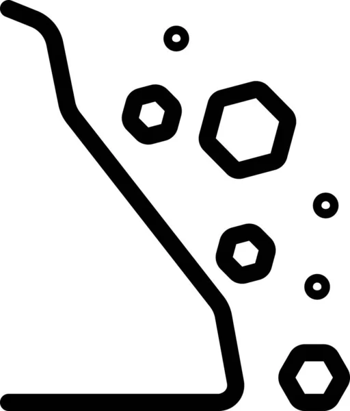 Gevaar Aardverschuiving Modder Pictogram Omtrek Stijl — Stockvector