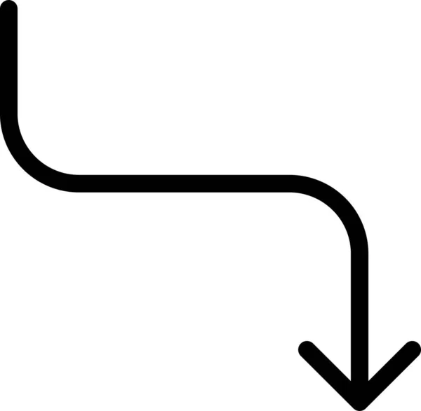 Flèche Diagramme Vers Bas Icône Dans Style Contour — Image vectorielle