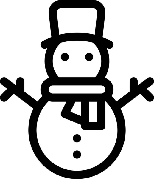 Bonhomme Neige Icône Personnage Neige Dans Catégorie Noël — Image vectorielle