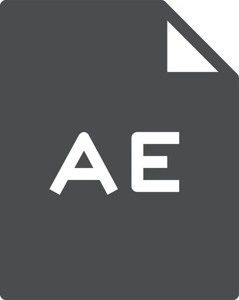 Aeファイル Adobe Icon Solid Style — ストックベクタ