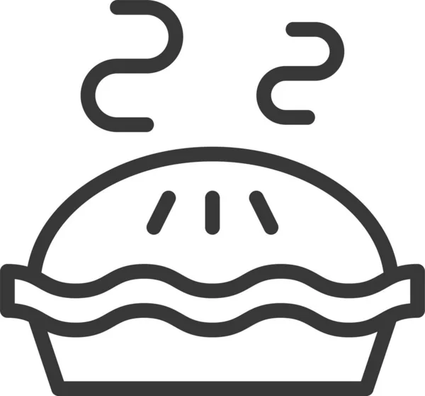 Pastel Postre Icono Comida Estilo Esquema — Vector de stock