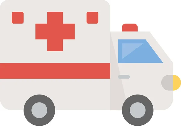 Ambulans Akut Sjukhus Ikon Platt Stil — Stock vektor