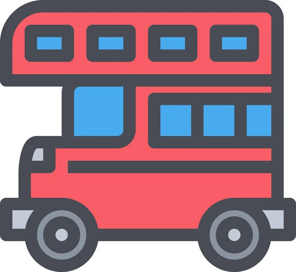 Bus Car England Icon Filledoutline Style — Stockvektor