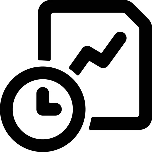 Icono Del Reloj Del Archivo Datos Estilo Sólido — Vector de stock