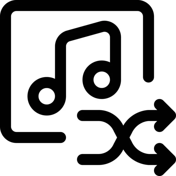 Playlist Shuffle Mix Icon Outline Style — 스톡 벡터