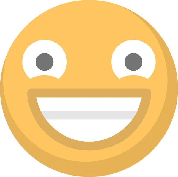 Feliz Emoji Ícone Emoticon Estilo Plano — Vetor de Stock