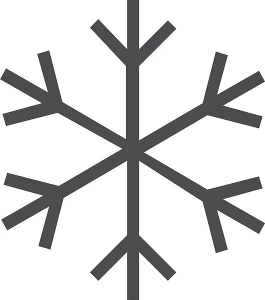 Snöflinga Jul Snö Ikon Kontur Stil — Stock vektor