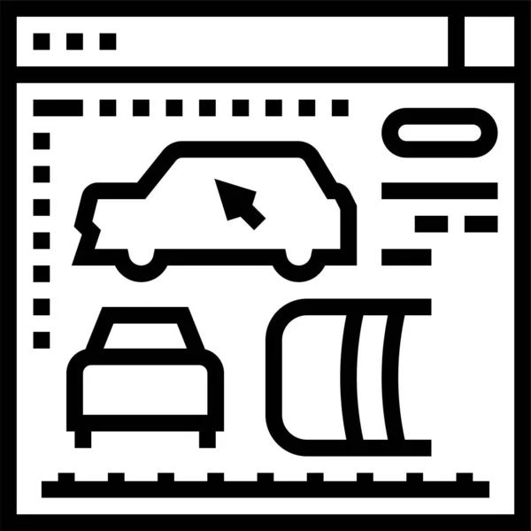 Иконка Развития Автомобиля Стиле Абрис — стоковый вектор