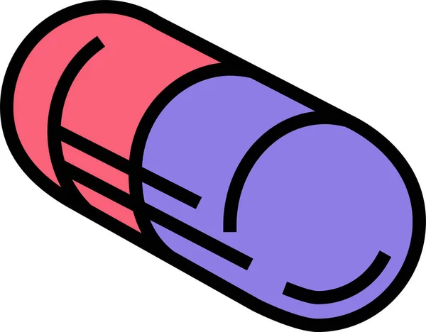 Capsule Geneesmiddel Farmaceutisch Icoon Filedoutline Stijl — Stockvector
