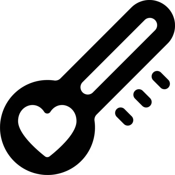Miłość Serce Klucz Ikona Solidnym Stylu — Wektor stockowy