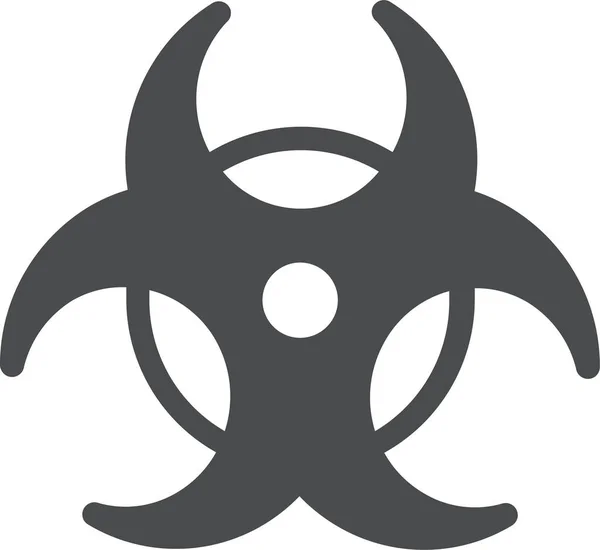 Biohazard Vorsicht Gefahrensymbol Solidem Stil — Stockvektor