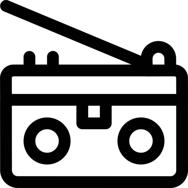 Muziek Antenne Audio Icoon Outline Stijl — Stockvector