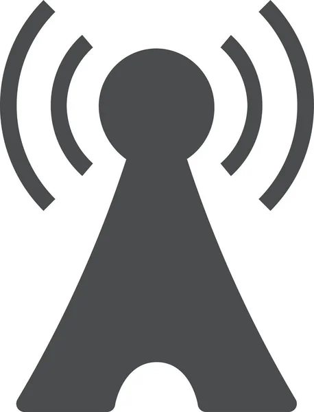 Yayın Anten Iletişim Simgesi Katı Biçimde — Stok Vektör