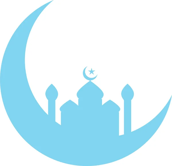 Creciente Festival Islam Icono Estilo Plano — Vector de stock